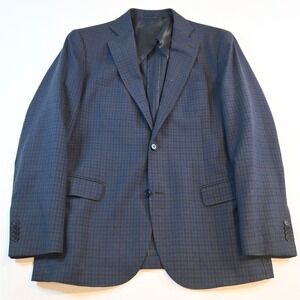 Byron 44R Blue Green Purple Gingham Check Mens Blazer Suit Jacket Sport Coat